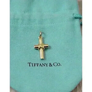 Tiffany & Co 18kt Yellow Gold X Wrapped Cross Charm Pendant